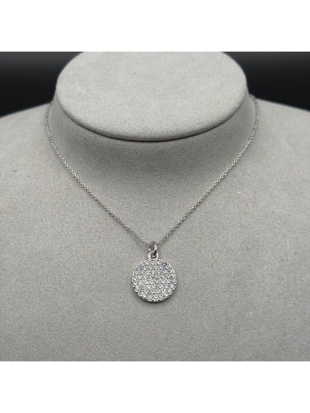 Kate Spade Silver Tone Crystal Pendant Necklace All That Glitters 18”
